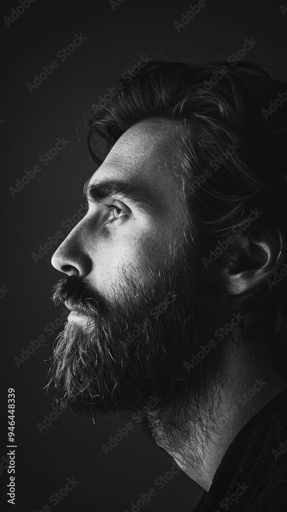 A man with a beard and a serious expression A man with a beard and a serious expression
