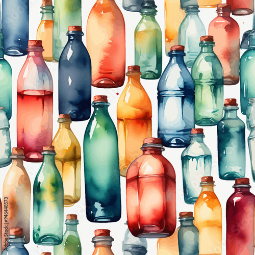 Bottle Ilustration Painting Background Very Cool