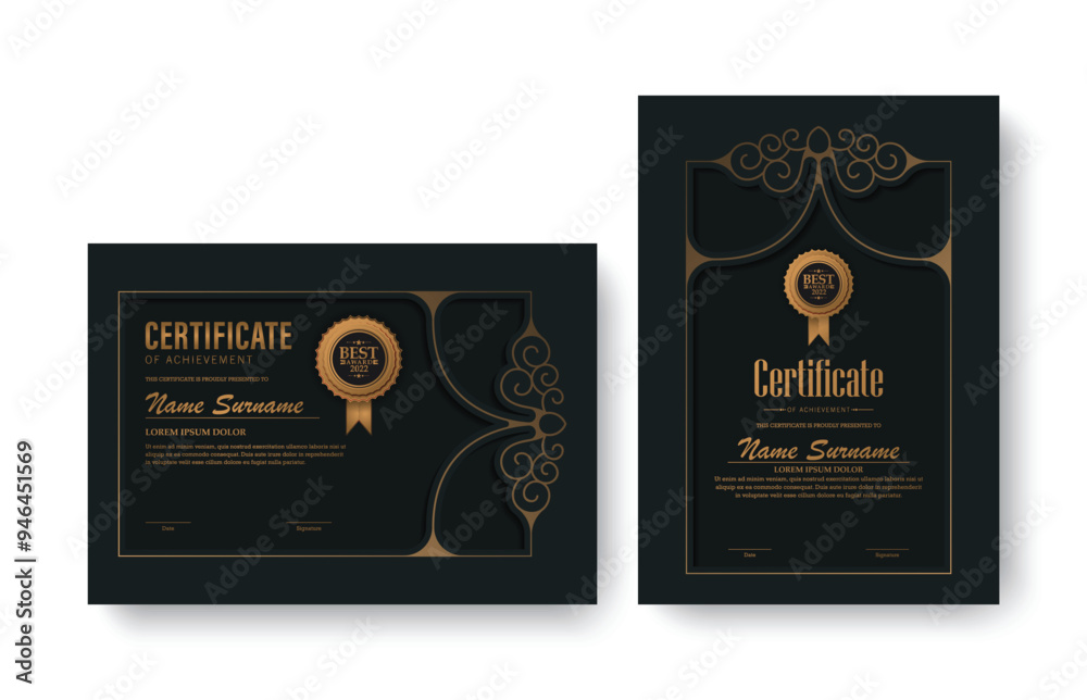 Naklejka premium Luxury Invitation card vector design vintage style