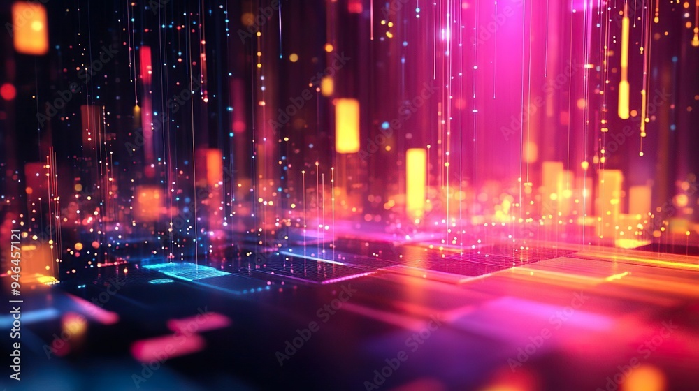 Radiant digital lines and vibrant tones ideal for futuristic and energetic background designs Radiant digital lines and vibrant tones ideal for futuristic and energetic background designs