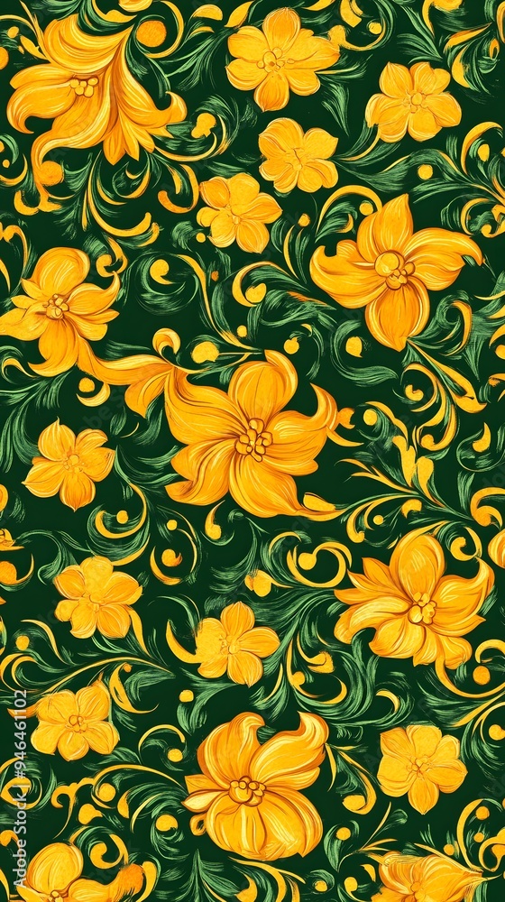 Shapes, Flowers, Waves, Leaves, Yellow and Green Florals, Abstract Image, Texture, Pattern Background, Wallpaper, Cover and Screen for Smartphone, PC, Laptop, 9:16 and 16:9 Format Shapes, Flowers, Waves, Leaves, Yellow and Green Florals, Abstract Image, Texture, Pattern Background, Wallpaper, Cover and Screen for Smartphone, PC, Laptop, 9:16 and 16:9 Format