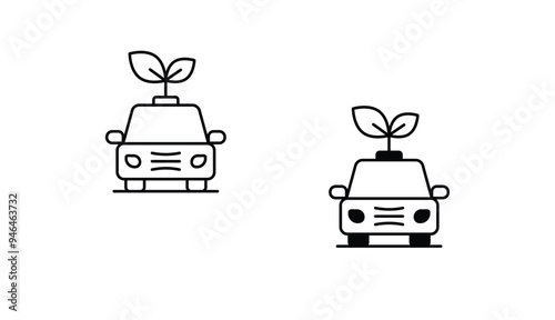 Eco Car icon design with white background stock illustration