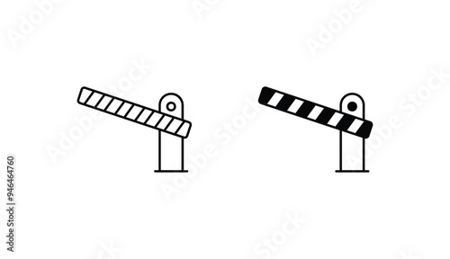 Road Barrier icon design with white background stock illustration