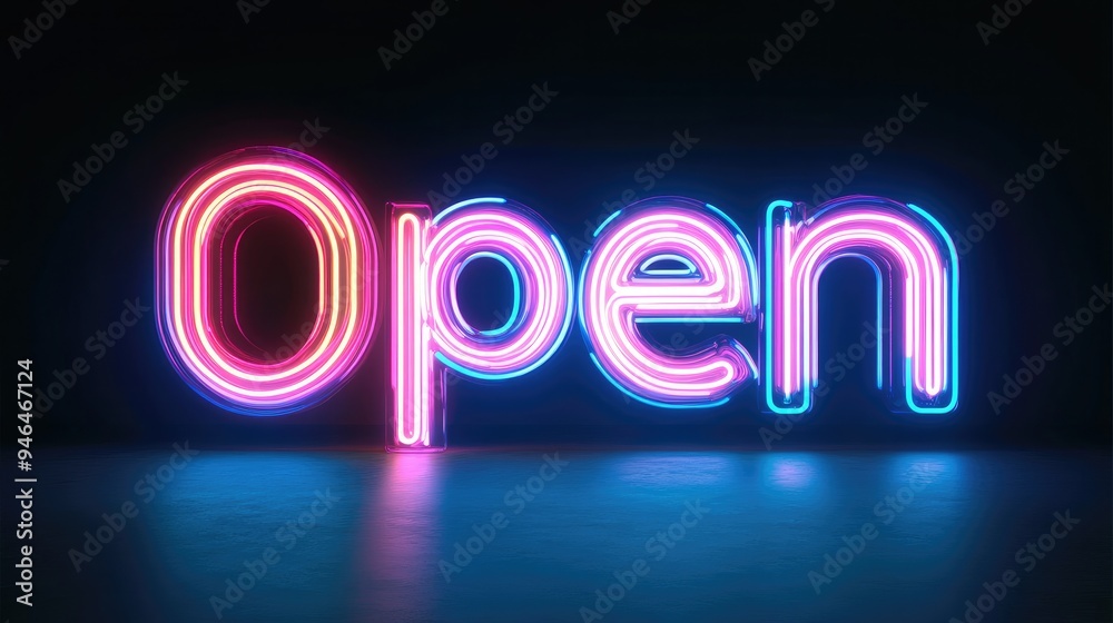 Neon lights spelling out Neon lights spelling out