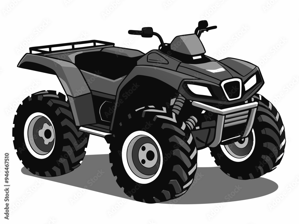 Black ATV on White Background Vector Art Illustration Black ATV on White Background Vector Art Illustration