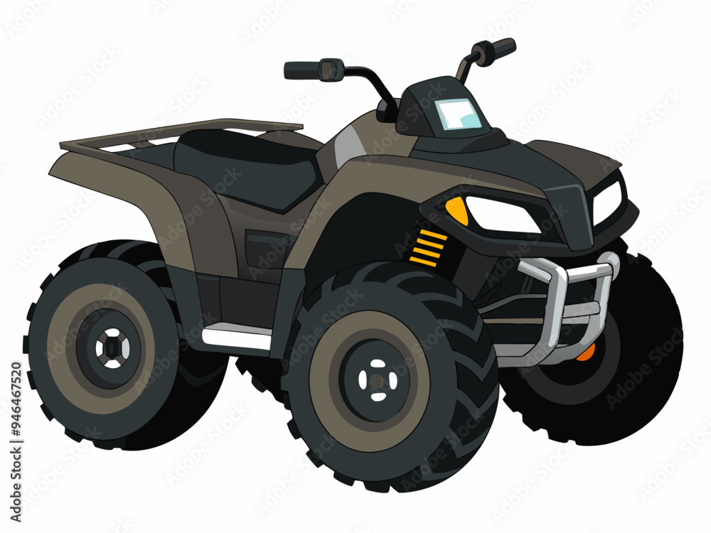 Black ATV on White Background Vector Art Illustration Black ATV on White Background Vector Art Illustration