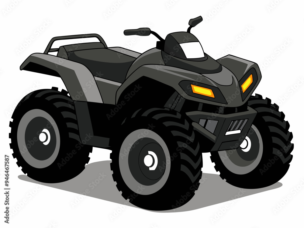Black ATV on White Background Vector Art Illustration Black ATV on White Background Vector Art Illustration