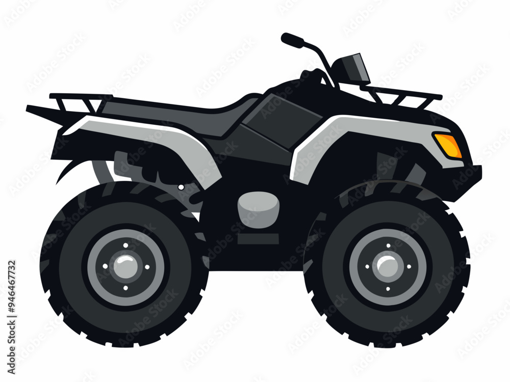 Black ATV on White Background Vector Art Illustration Black ATV on White Background Vector Art Illustration