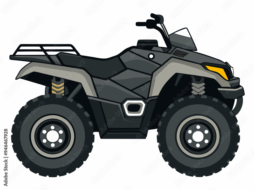 Black ATV on White Background Vector Art Illustration Black ATV on White Background Vector Art Illustration
