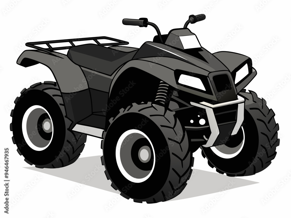 Black ATV on White Background Vector Art Illustration Black ATV on White Background Vector Art Illustration