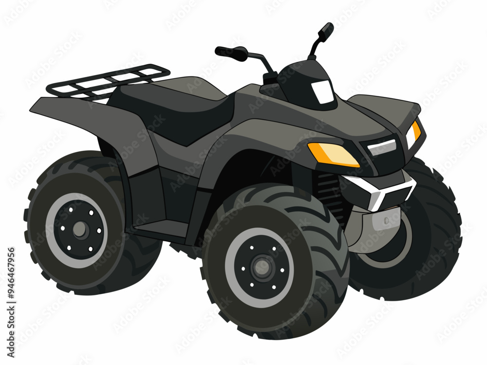 Black ATV on White Background Vector Art Illustration Black ATV on White Background Vector Art Illustration
