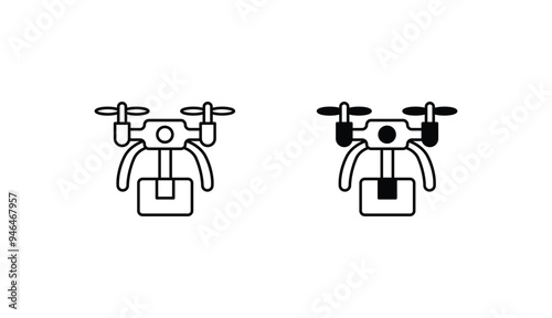 Drone Delivery icon design with white background stock illustration