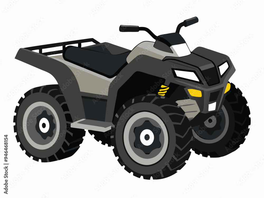 Black ATV on White Background Vector Art Illustration Black ATV on White Background Vector Art Illustration