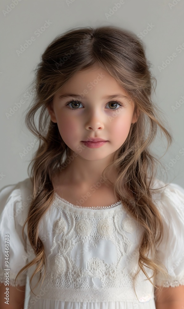girl in white dress with dark brown hair : Generative AI girl in white dress with dark brown hair : Generative AI