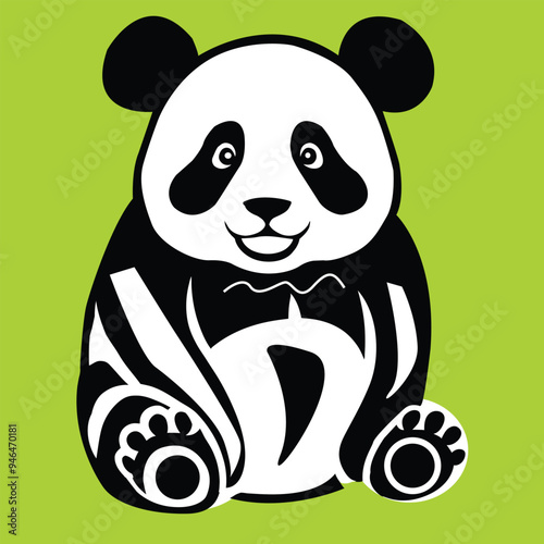 Vectorize Panda As a frame for decorate