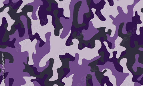 Full seamless purple camouflage print texture pattern vector for decor and textile. Army camo masking design for skin fashion fabric and wallpaper. 