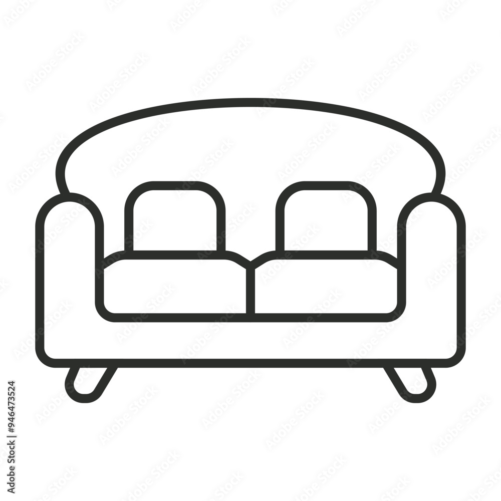 Sofa icon, Furniture symbol outline icon, editable vector illustration and transparent graphic element. Isolated on white background Sofa icon, Furniture symbol outline icon, editable vector illustration and transparent graphic element. Isolated on white background