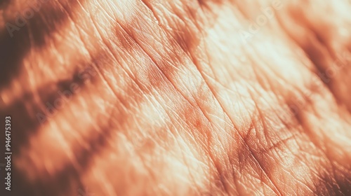 Close-up view of intricate textures on skin, highlighting natural patterns and soft lighting for a warm aesthetic. photo