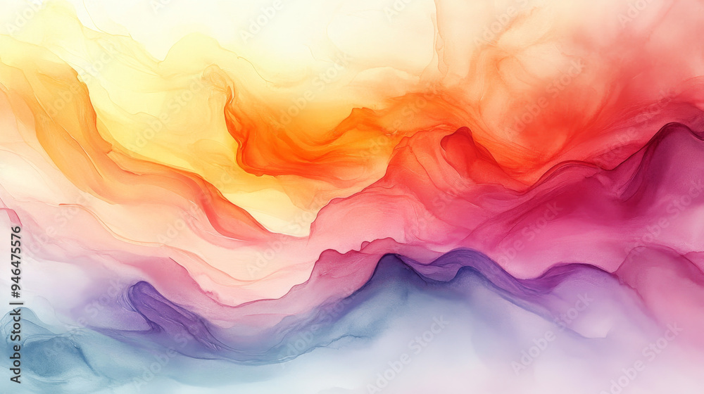 Fototapeta premium Abstract Watercolor Background with Colorful Waves