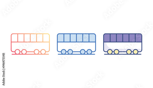 Rail Coach icon design with white background stock illustration