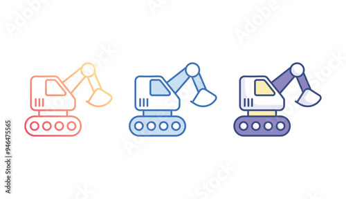 Road Bulldozer icon design with white background stock illustration photo