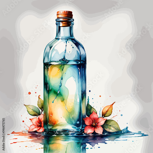 Bottle Ilustration Painting Background Very Cool
