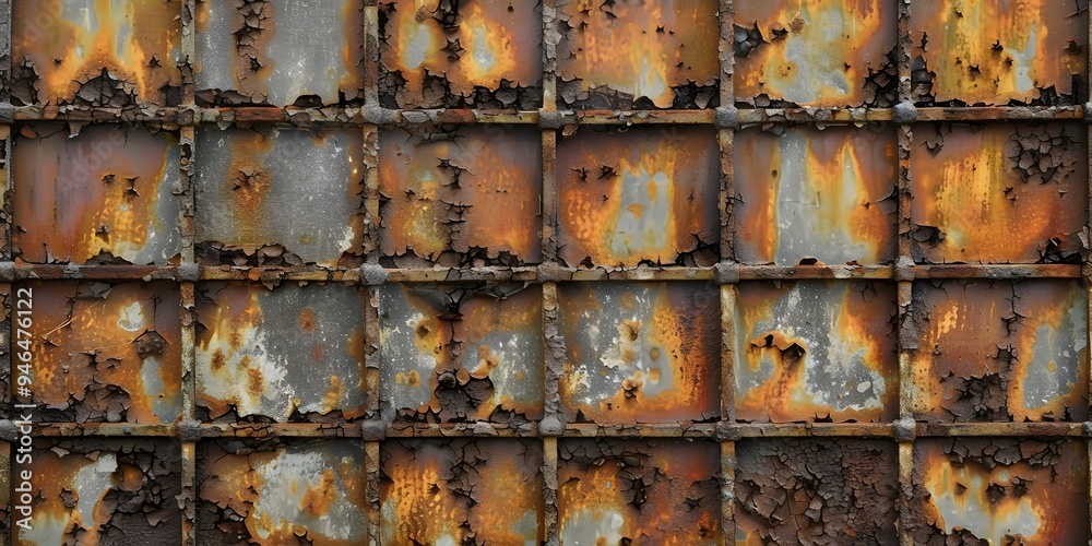 Distressed Industrial Metal Grid Texture Distressed Industrial Metal Grid Texture