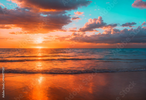 Sunset Serenity: Beautiful Sea Landscape