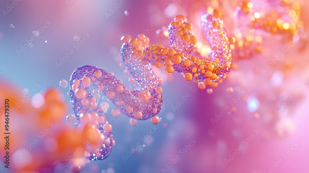 3D visualization of collagena??s triple-helical structure in a lab, highlighting its importance in beauty and health science. 3D visualization of collagena??s triple-helical structure in a lab, highlighting its importance in beauty and health science.