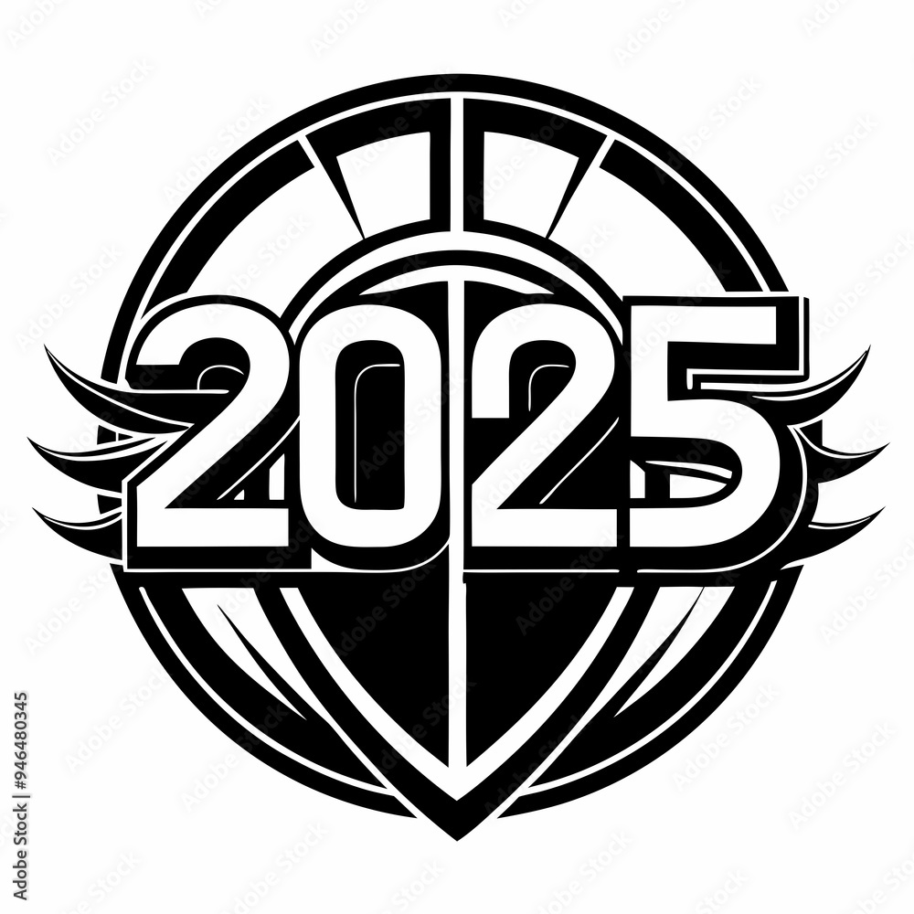 2025 Black Logo Vector Design 2025 Black Logo Vector Design