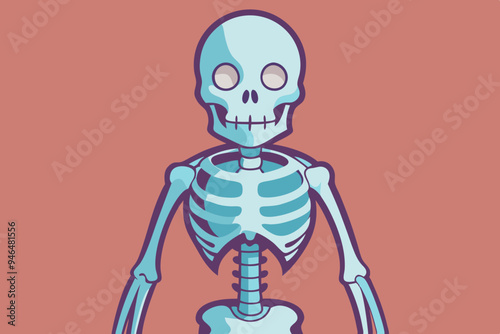 Skeleton, watercolor clipart illustration with isolated background.
