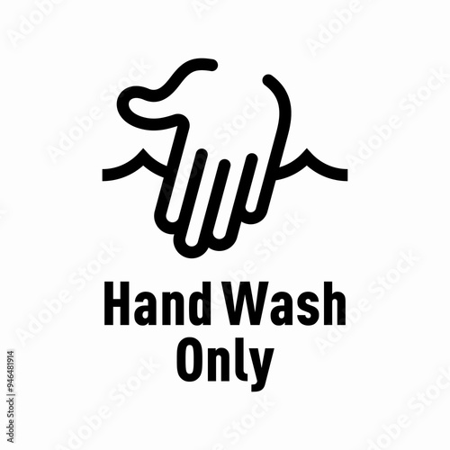 Hand Wash Only vector information sign