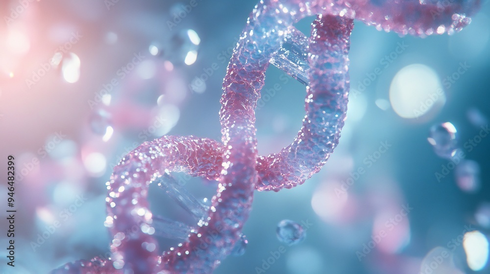 3D visualization of the collagen triple helix in a lab setting, crucial for beauty and health research 3D visualization of the collagen triple helix in a lab setting, crucial for beauty and health research