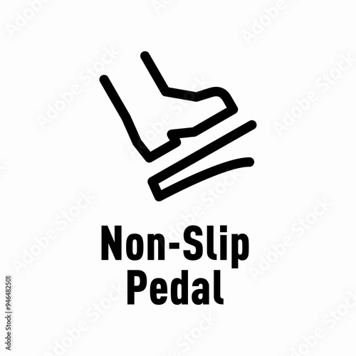 Non-Slip Pedal vector information sign
