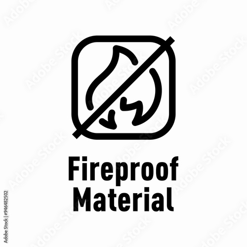 Fireproof Material vector information sign