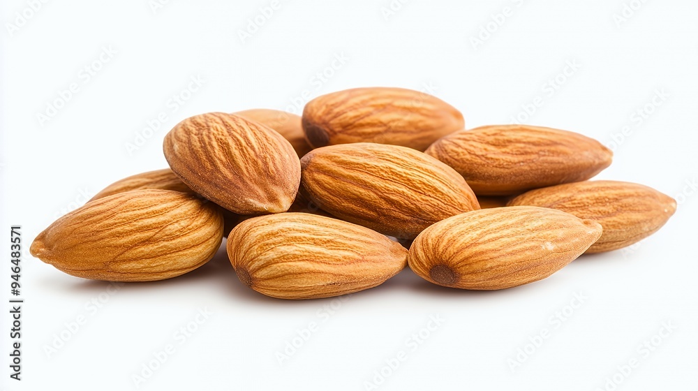 A pile of almonds showcasing their textured shells and natural color. A pile of almonds showcasing their textured shells and natural color.