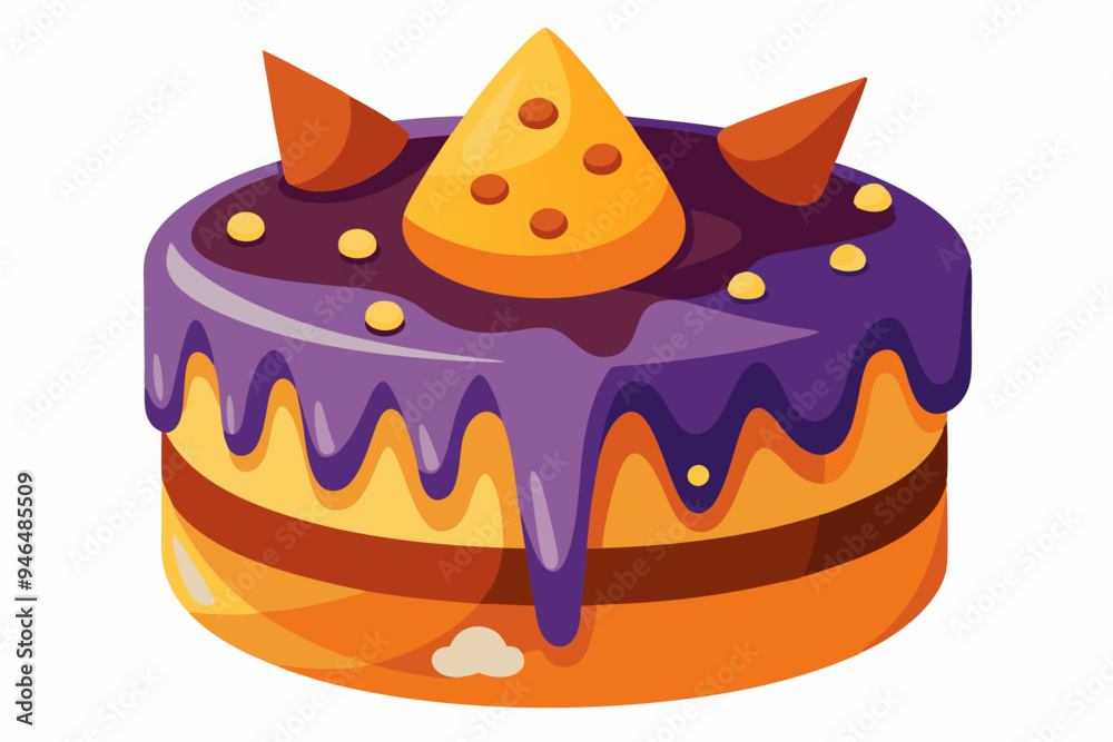 Halloween cake, watercolor clipart illustration with isolated background.
Halloween cake, watercolor clipart illustration with isolated background.