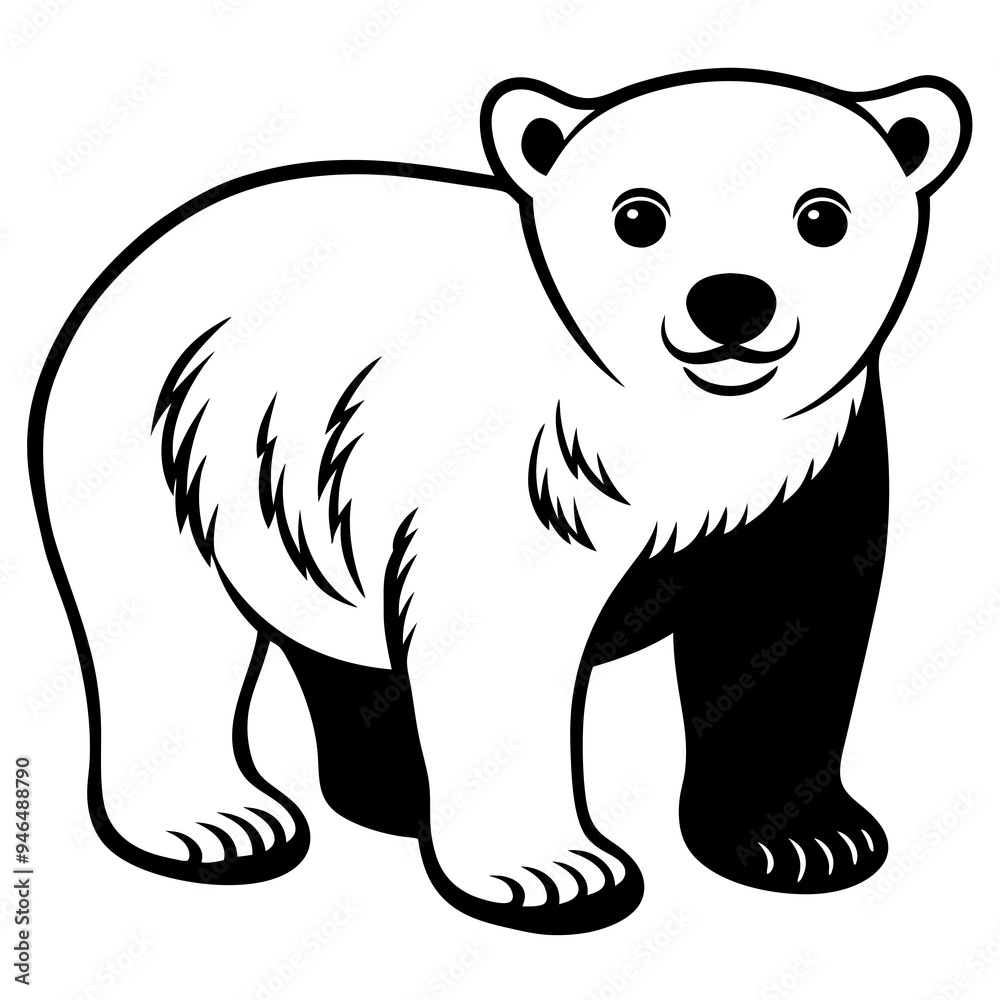 Polar Bear Cub Vector Art Polar Bear Cub Vector Art