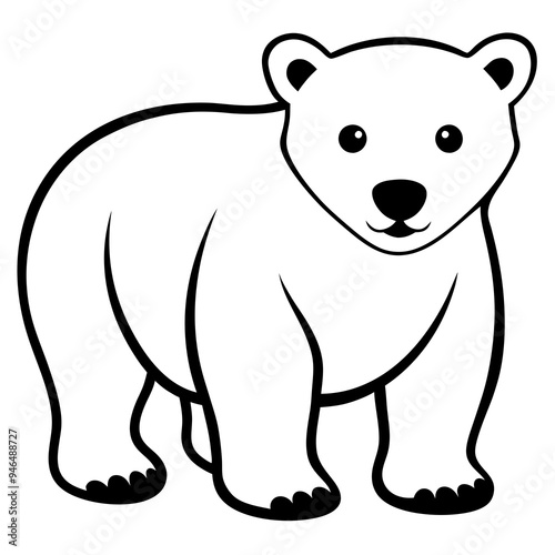 Polar Bear Cub Vector Art