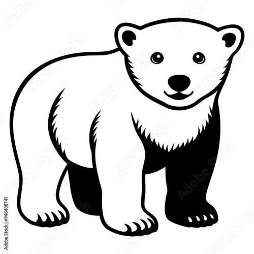 Polar Bear Cub Vector Art