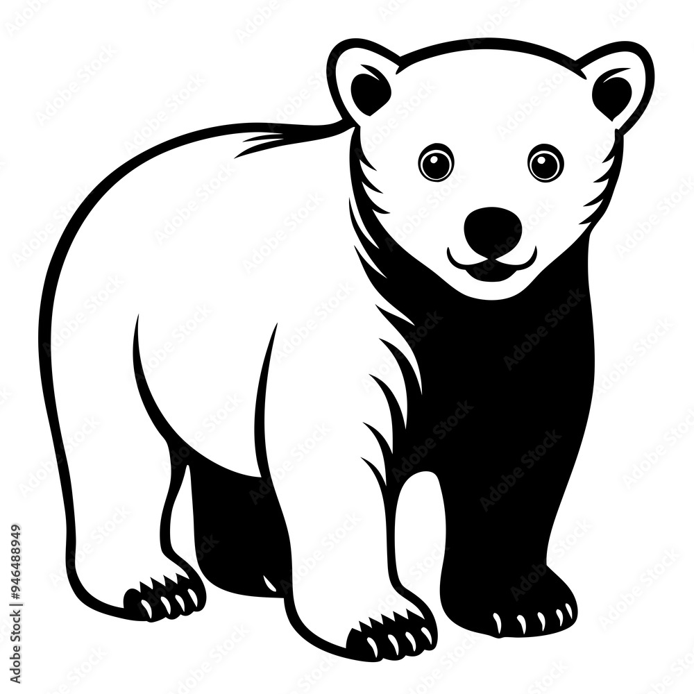 Polar Bear Cub Vector Art Polar Bear Cub Vector Art
