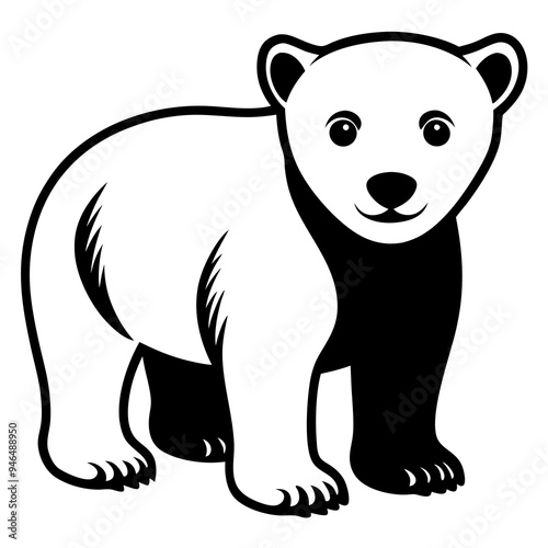 Polar Bear Cub Vector Art