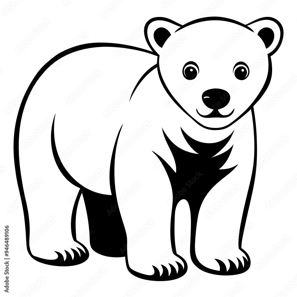 Polar Bear Cub Vector Art Polar Bear Cub Vector Art