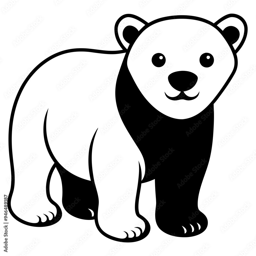 Polar Bear Cub Vector Art Polar Bear Cub Vector Art