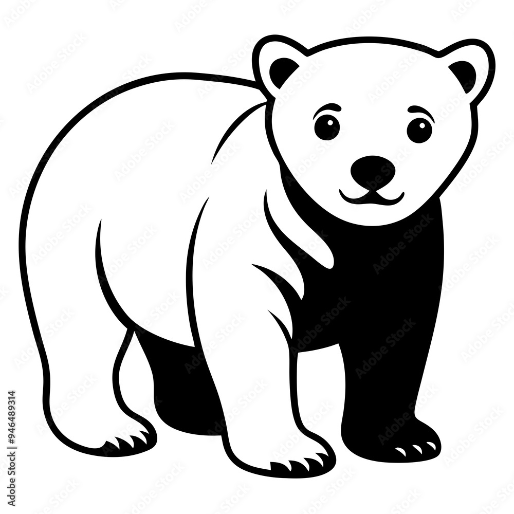 Polar Bear Cub Vector Art Polar Bear Cub Vector Art