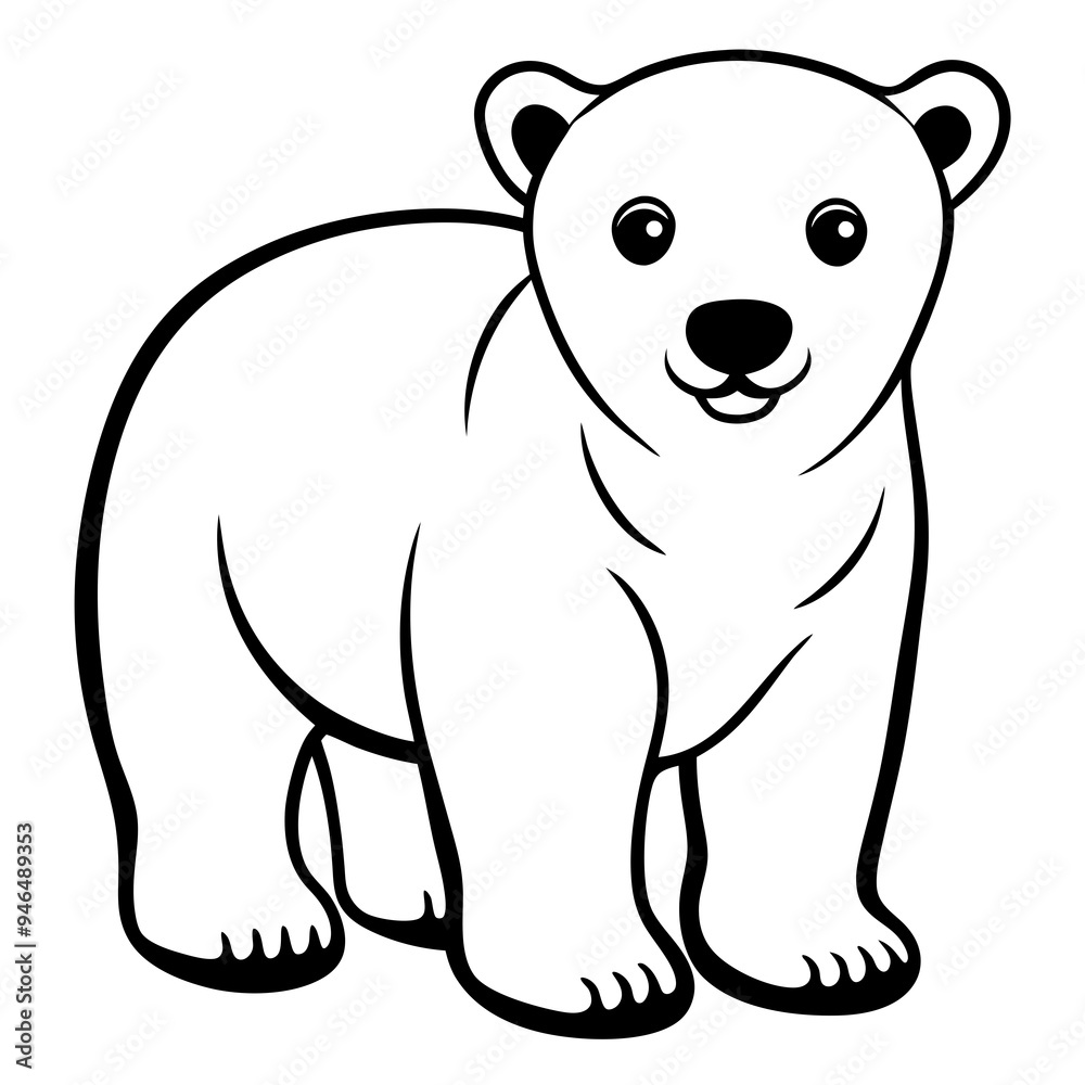 Polar Bear Cub Vector Art Polar Bear Cub Vector Art