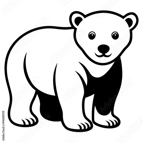 Polar Bear Cub Vector Art