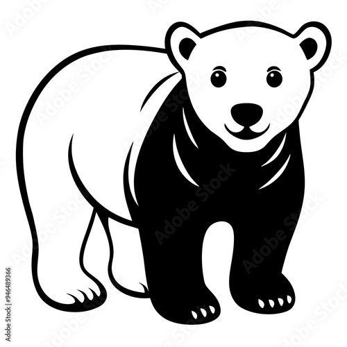 Polar Bear Cub Vector Art