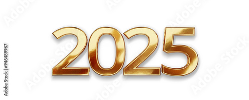 new year 2025 symbol golden...