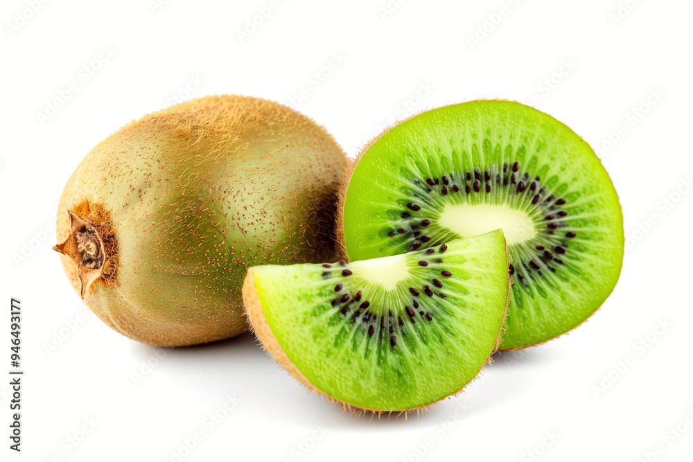 Fototapeta premium Kiwi fruits on white background.